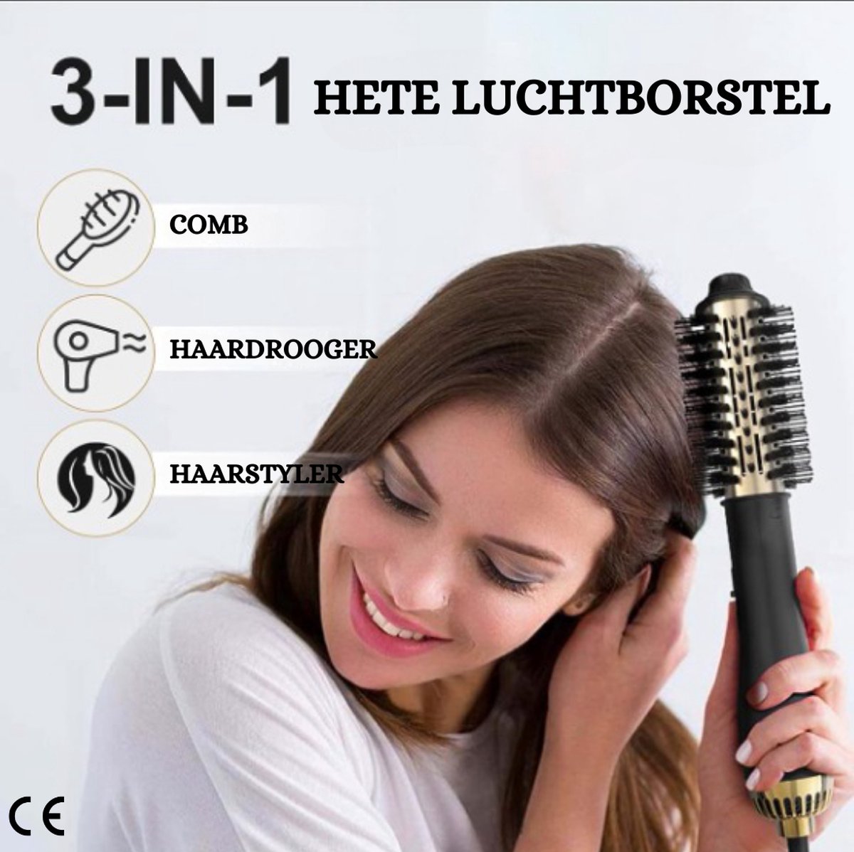 Föhnborstel Professional - 2-in-1 Heteluchtborstel voor Volume, Glans en Styling - Ionische Technologie voor Gezond Haar - Haardroger en Haarborstel in Eén - Creëer Salonwaardige Looks
