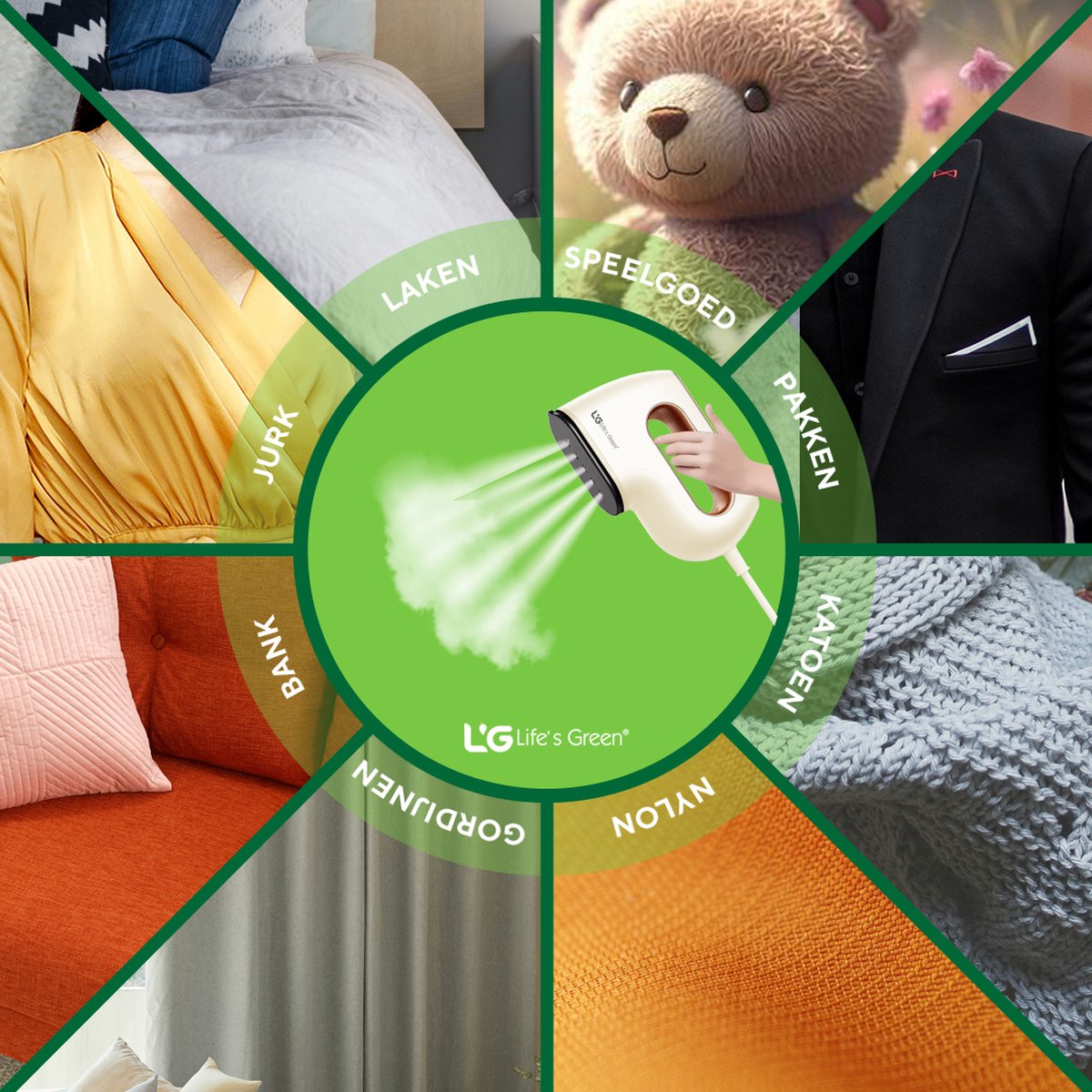 Life's Green® Garment Steamer - With Hand Steamer - Steam Iron - Garment Steamer