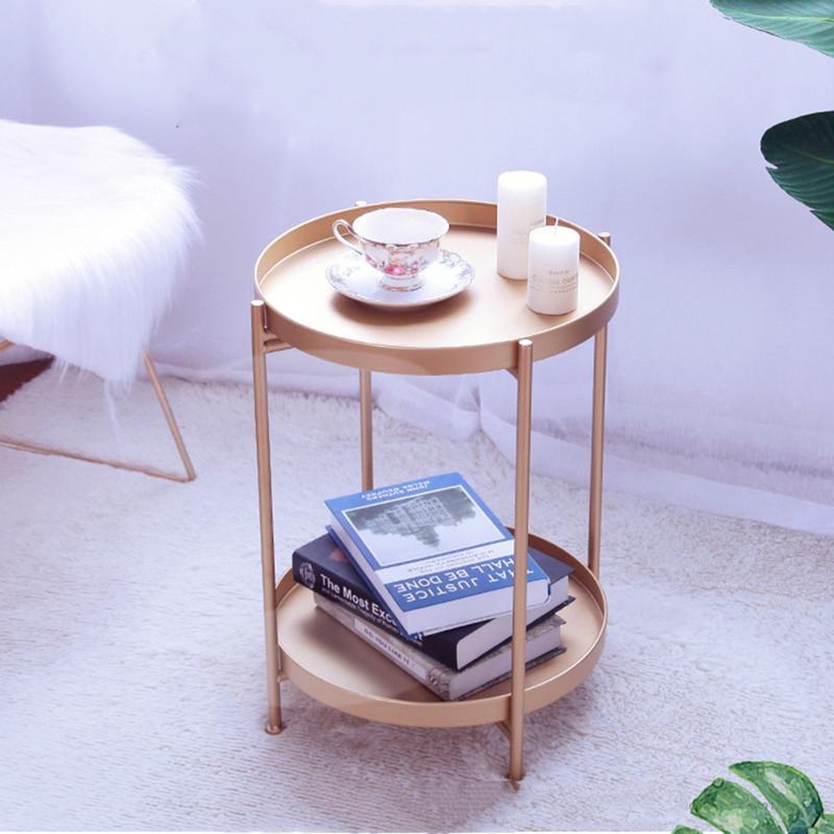TDR - Nordic minimalistische dubbellaagse salontafel goud