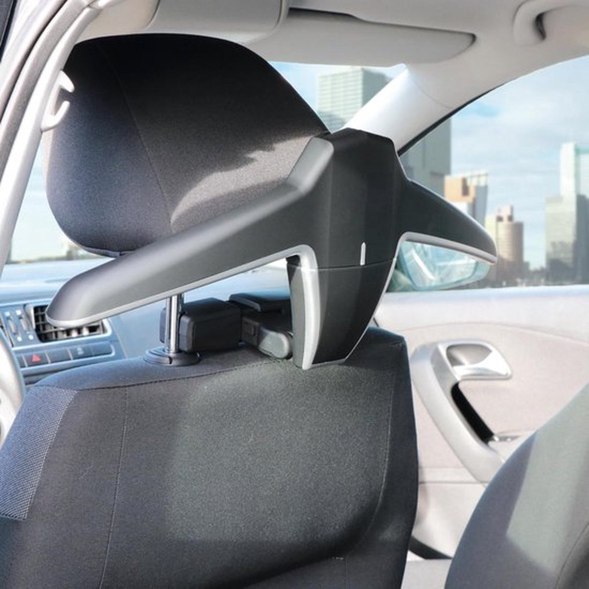 Luxury Car Headrest Hanger - Black - Chrome