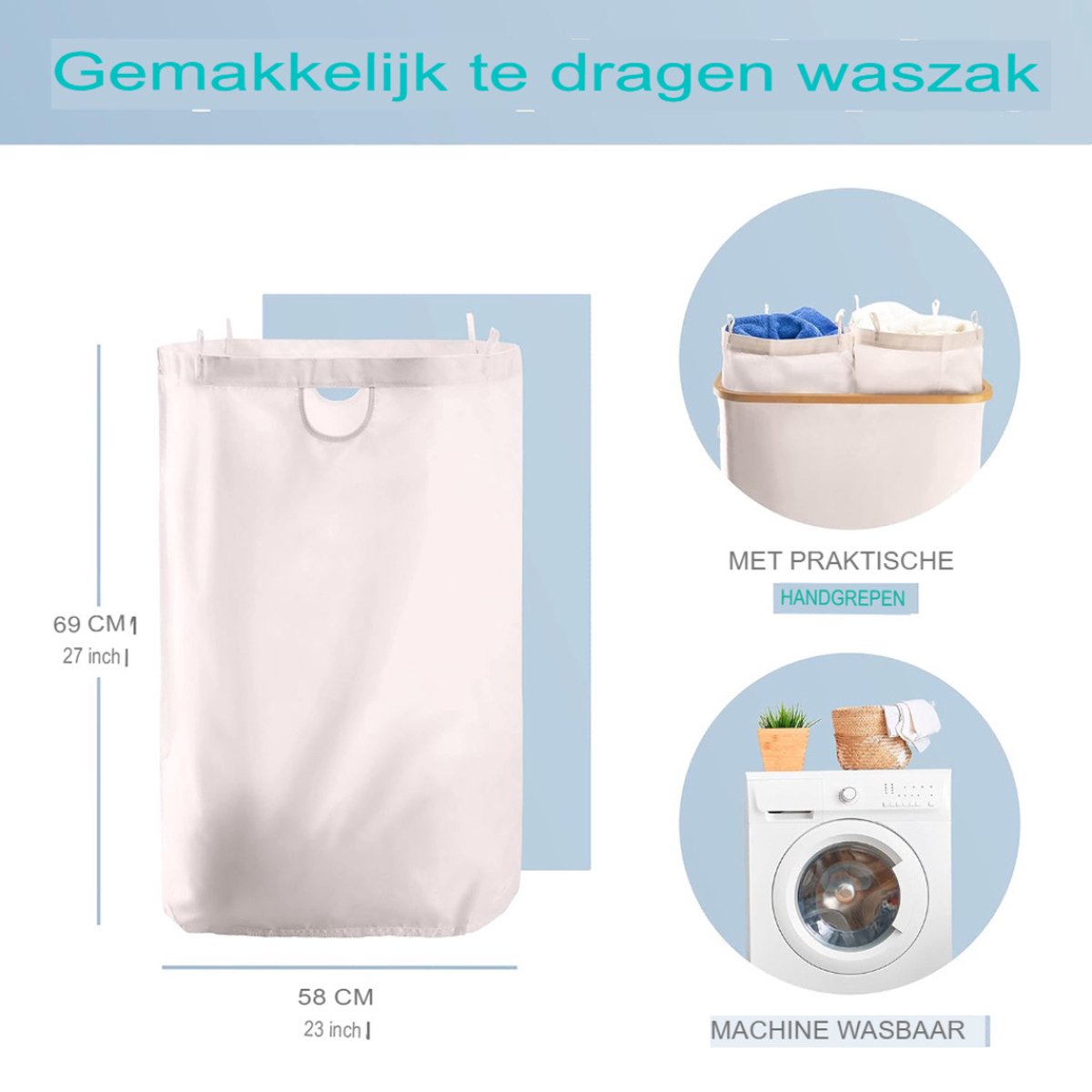 Dubbele Wasmand - Wasmand 2 Vakken - Waszak