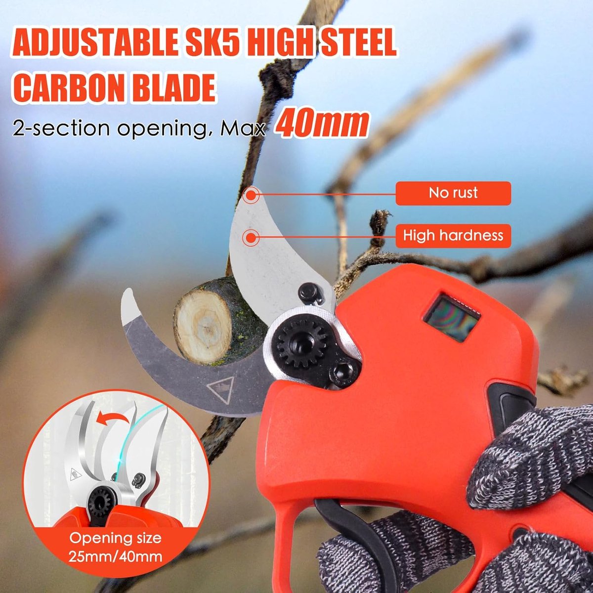 Elektrische Snoeischaar - Heggenschaar - Draadloze Elektrische Takkenschaar - Tuinschaar - Tuintakken Snoeischaar voor Knippen & Snoeien van Heggen & Takken
