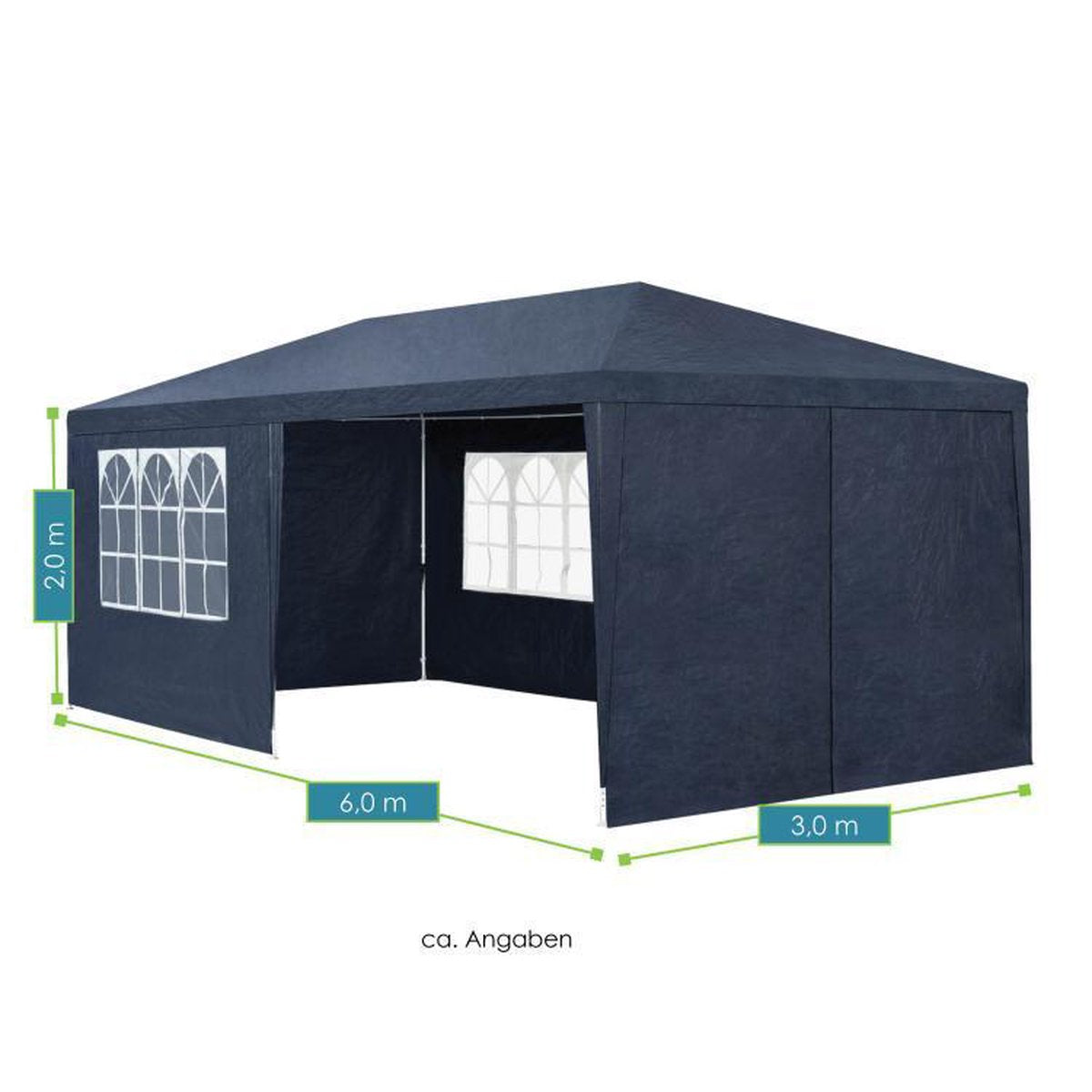 Partytent met zijwanden - 3x6 M - partytent Feesttent