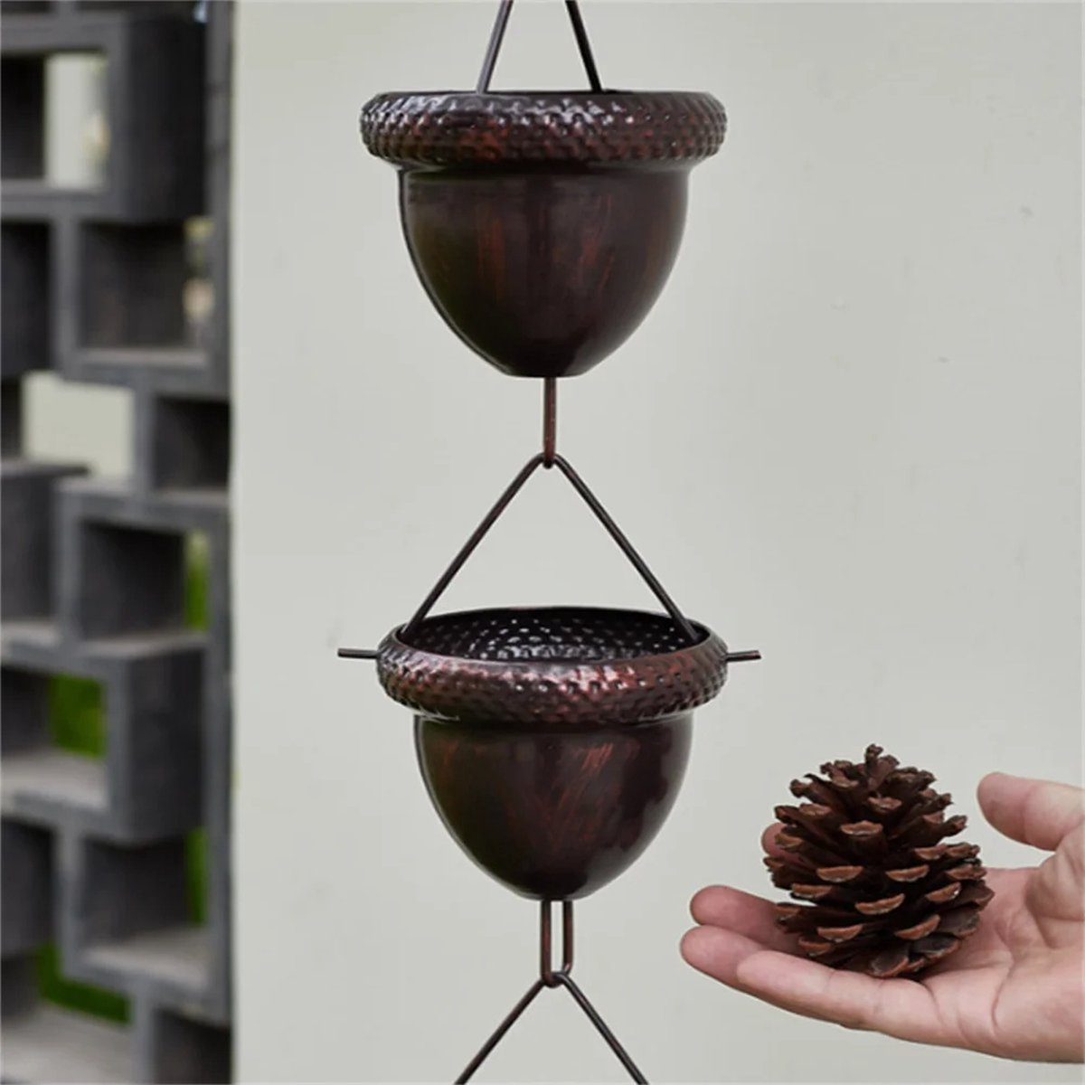 ShopEighty8 - Rain Chain - Metal Chain - Rain Catcher - Gutter Decoration - Balcony Decoration - Waterfall Effect - 1.2 M Long - Metal