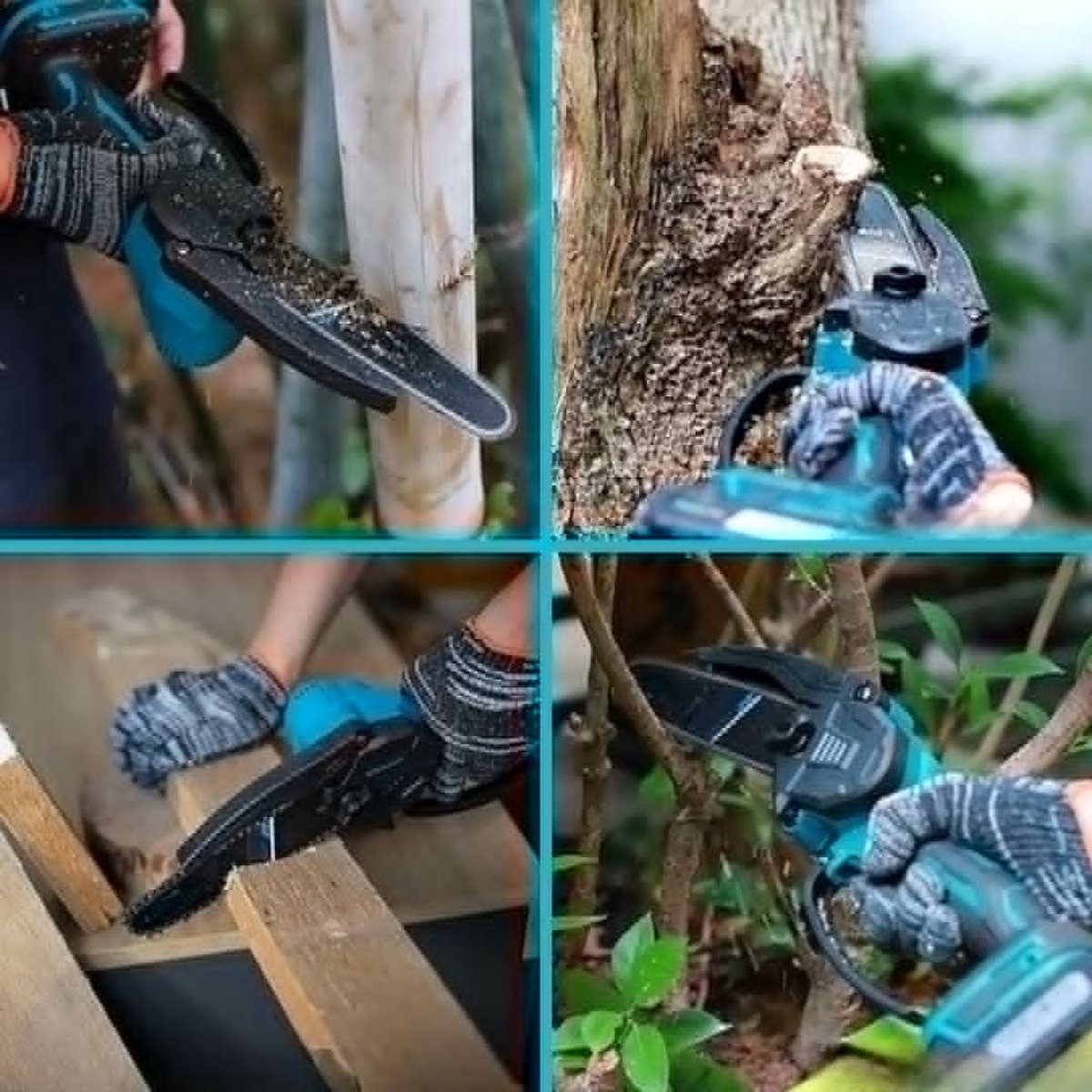 Mini chainsaw 20V Includes 2 Batteries - Electric Hand Chainsaw - Pruning Saw - Branch Saw - Tree Saw - Chainsaw