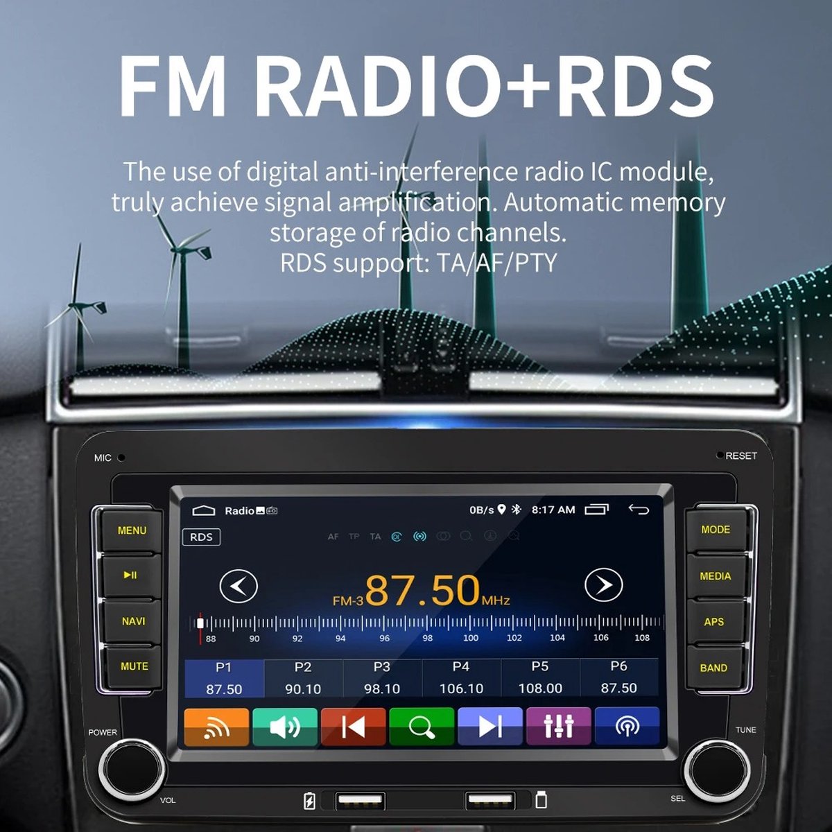 Autoradio - Android Carplay - Bluetooth Radio - Skoda Octavia Volkswagen Golf 5 6 Touran Passat Polo Jetta