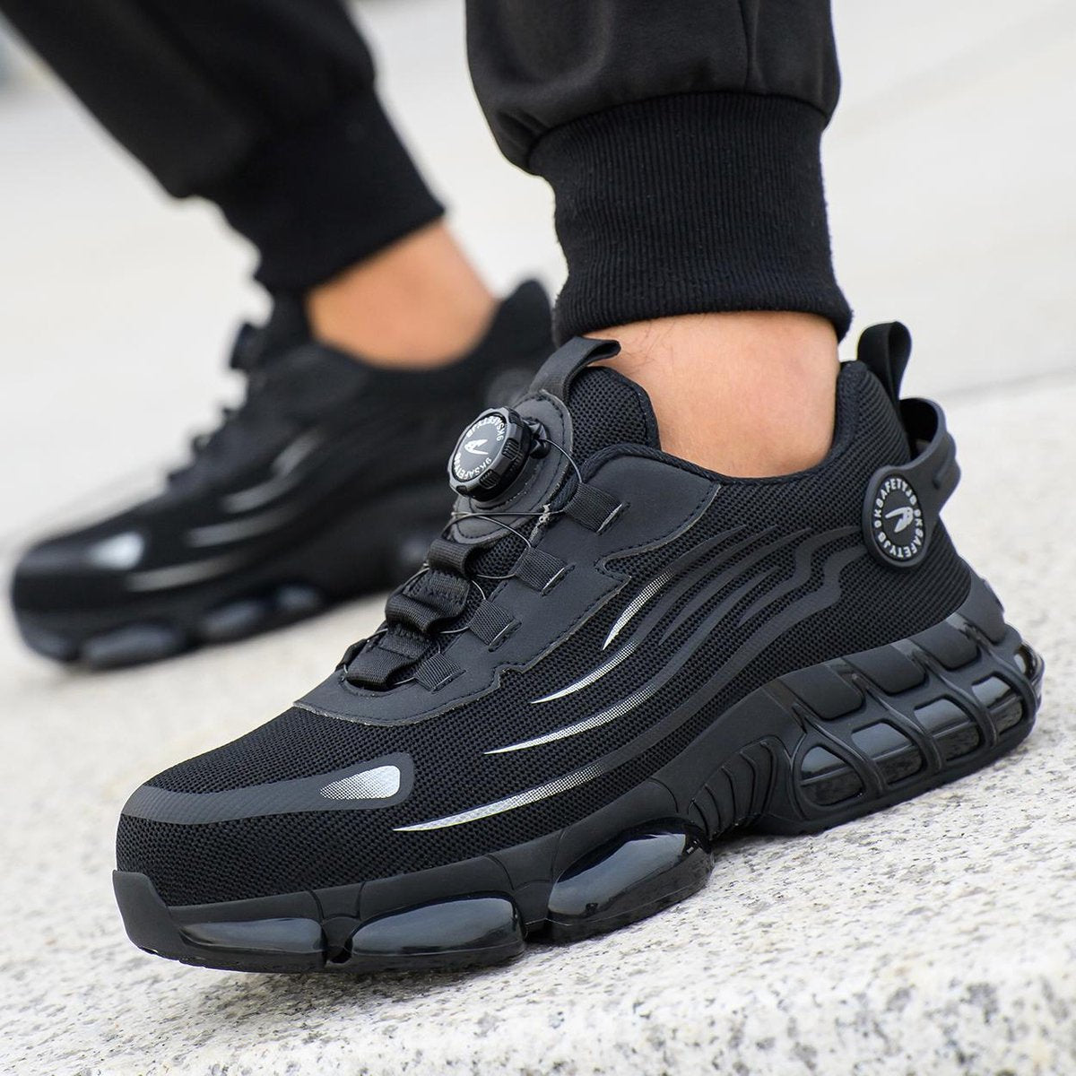 Safety shoes - Work shoes for women and men - Steel toe cap - Sneaker - Non-slip - Unisex - Breathable and light design - Size 47