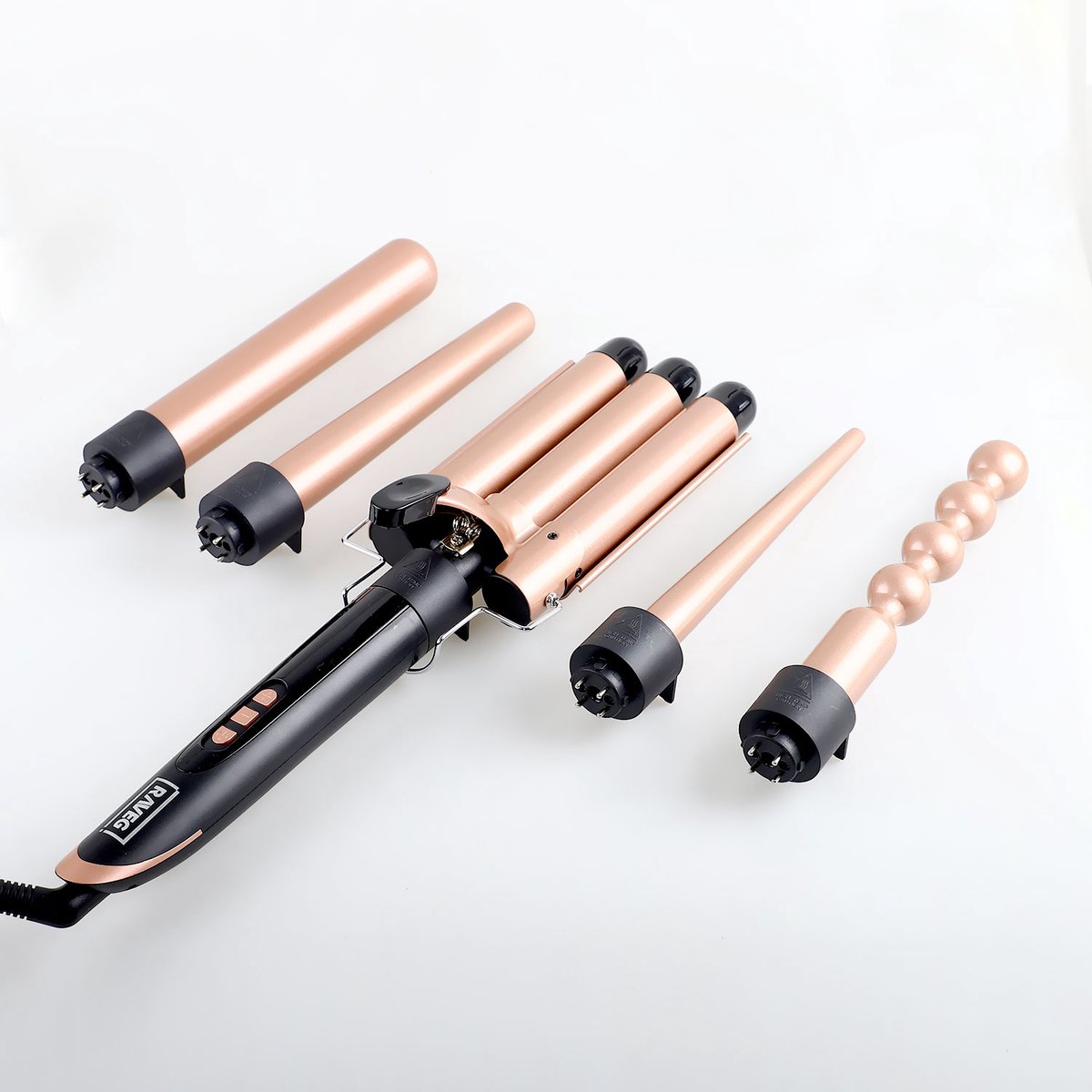 Keramische krultang met opzetstukken Wafeltang Waver Golvenkrultang - Curling Iron - 9 tot 32mm - Meerdere kleuren - RAVEG