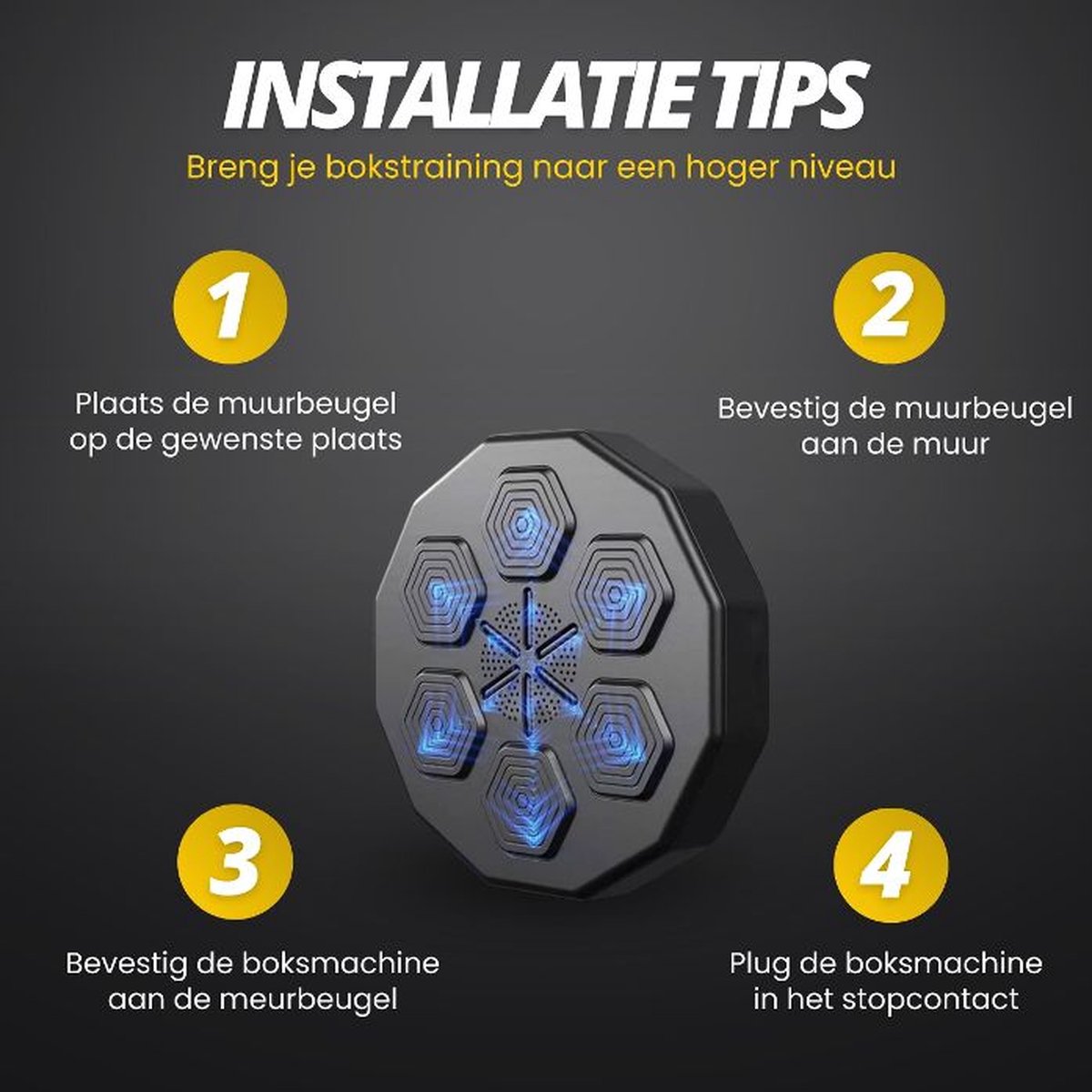 Boksmachine met Bluetooth inclusief Bokshandschoenen - Boksmachine – Boksmachine met muziek - Boxmachine – Boxingmachine - Boksmachine met Bluetooth - Boxing machine - Boksmachines -