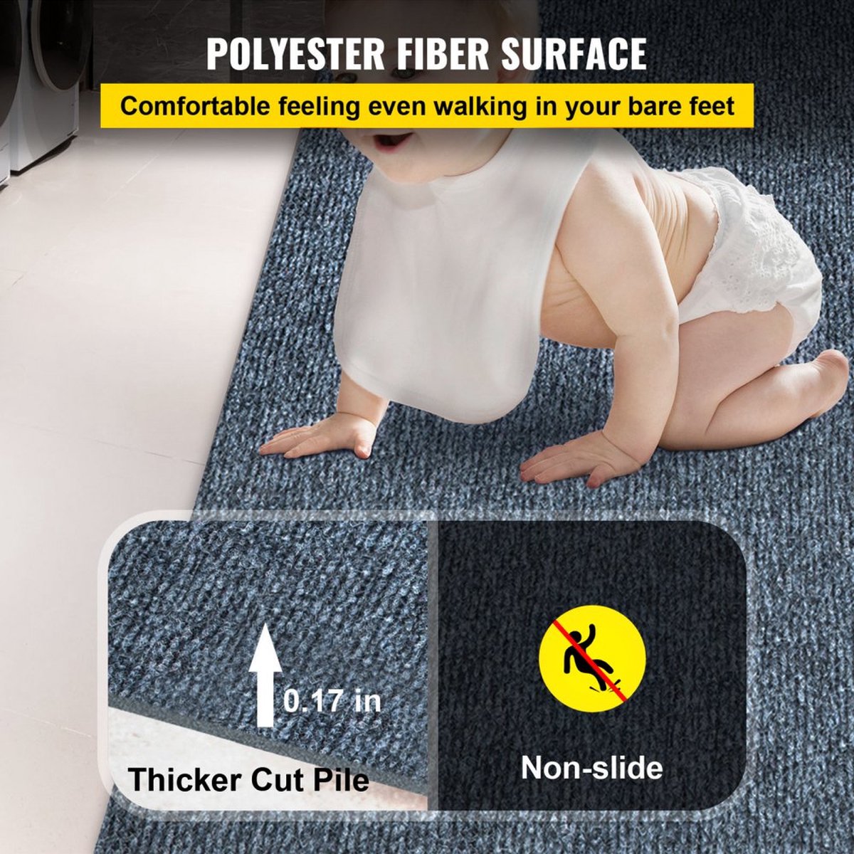 Home Fleece Carpet Solid Color Grey, Bedroom Soft Fluffy Runner Carpet Home 1.8x4 M, Carpet For Indoor Living Room, Nordic Style Carpet Home Carpet Mat Solid Color Carpet Bedside