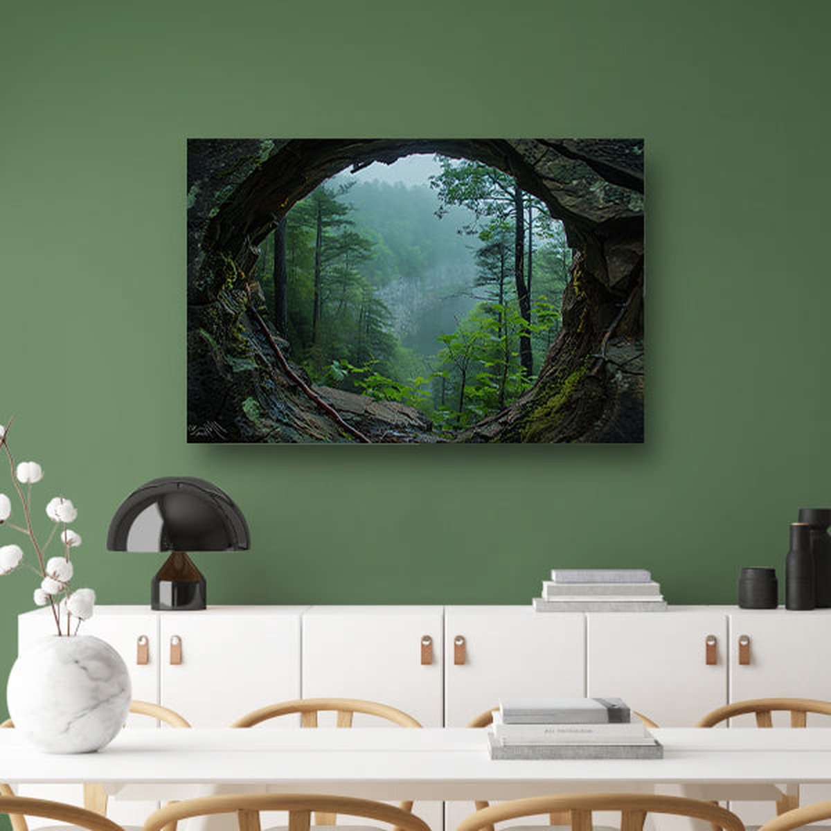 doorkijk schilderijen glas - Landschap glasschilderij - Schilderij Natuur - Landelijk schilderij - Plexiglas schilderijen - Kantoor accessoires acrylglas 120x80 cm