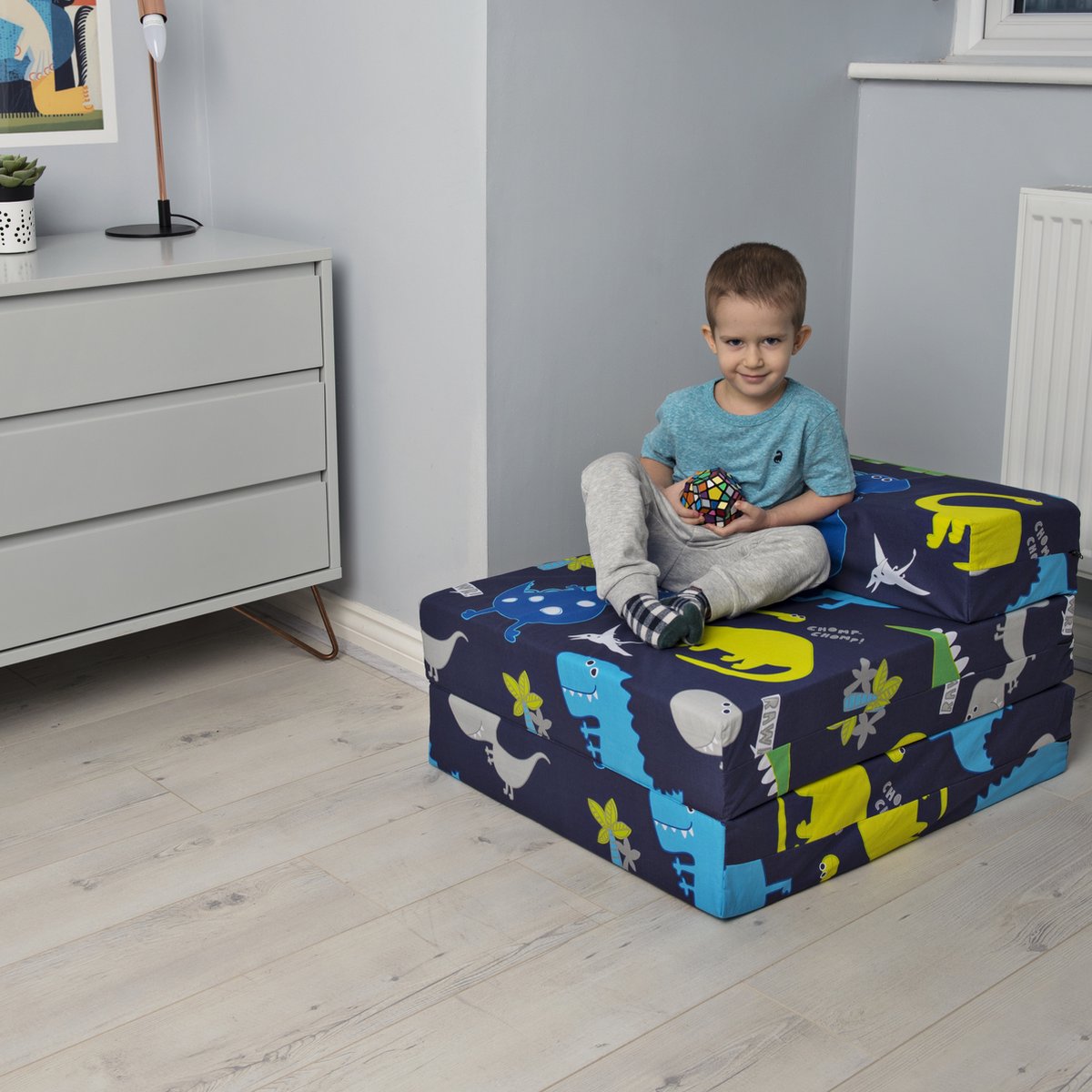 Kids Opvouwbare Matras - Logeermatras Opvouwbaar - Zetelbed - Kinderen Vouwmatras - Kinder Opvouwbaar Matras 1 Persoons - Logeerbed voor Kinderen