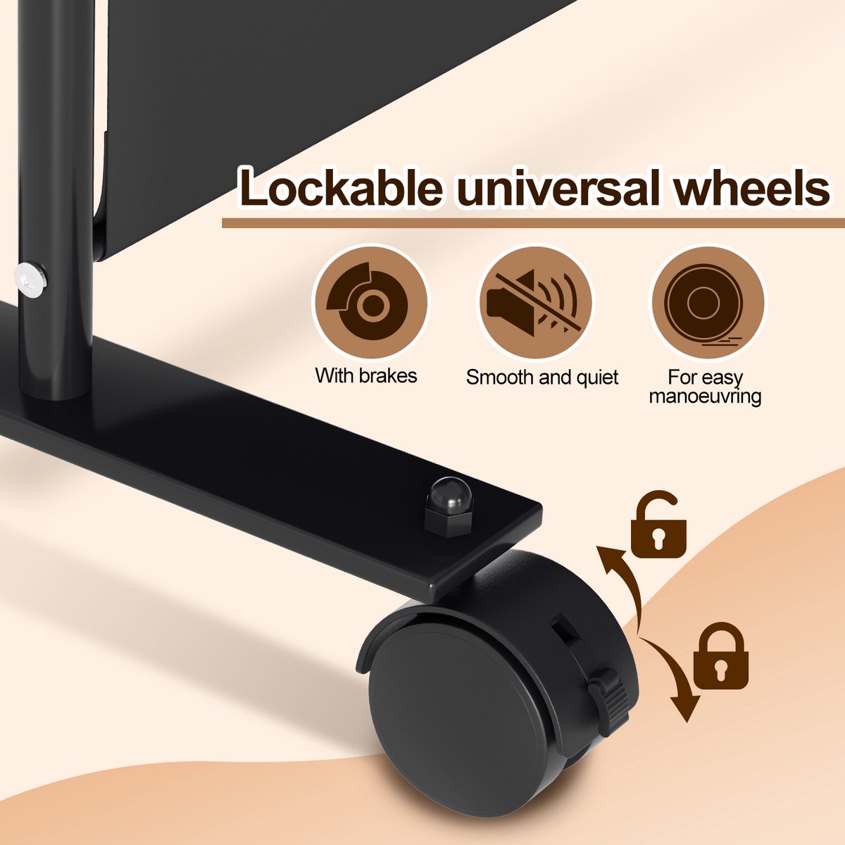 Room divider on wheels with 1 panel - 187 x 181 cm - Room Divider Garden Spanish Wall Partition Anthracite