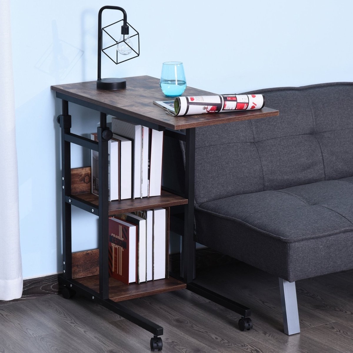 Side table on wheels - Coffee table - Table - Black