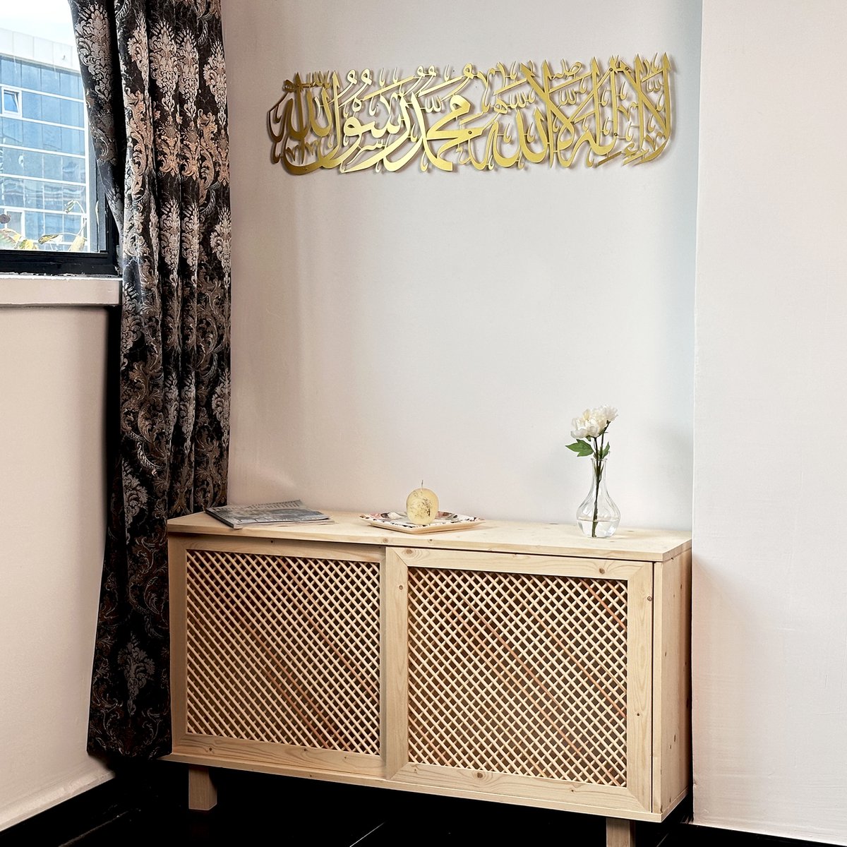 Islamic Products - Gift - Ramadan - Gift for Ramadan - Wall Decor - First Kalima La ilaha illallah... Islamic Wall Art - Unique Quran Verse Wall Decor - Gift for Muslims - Gold 99 cm