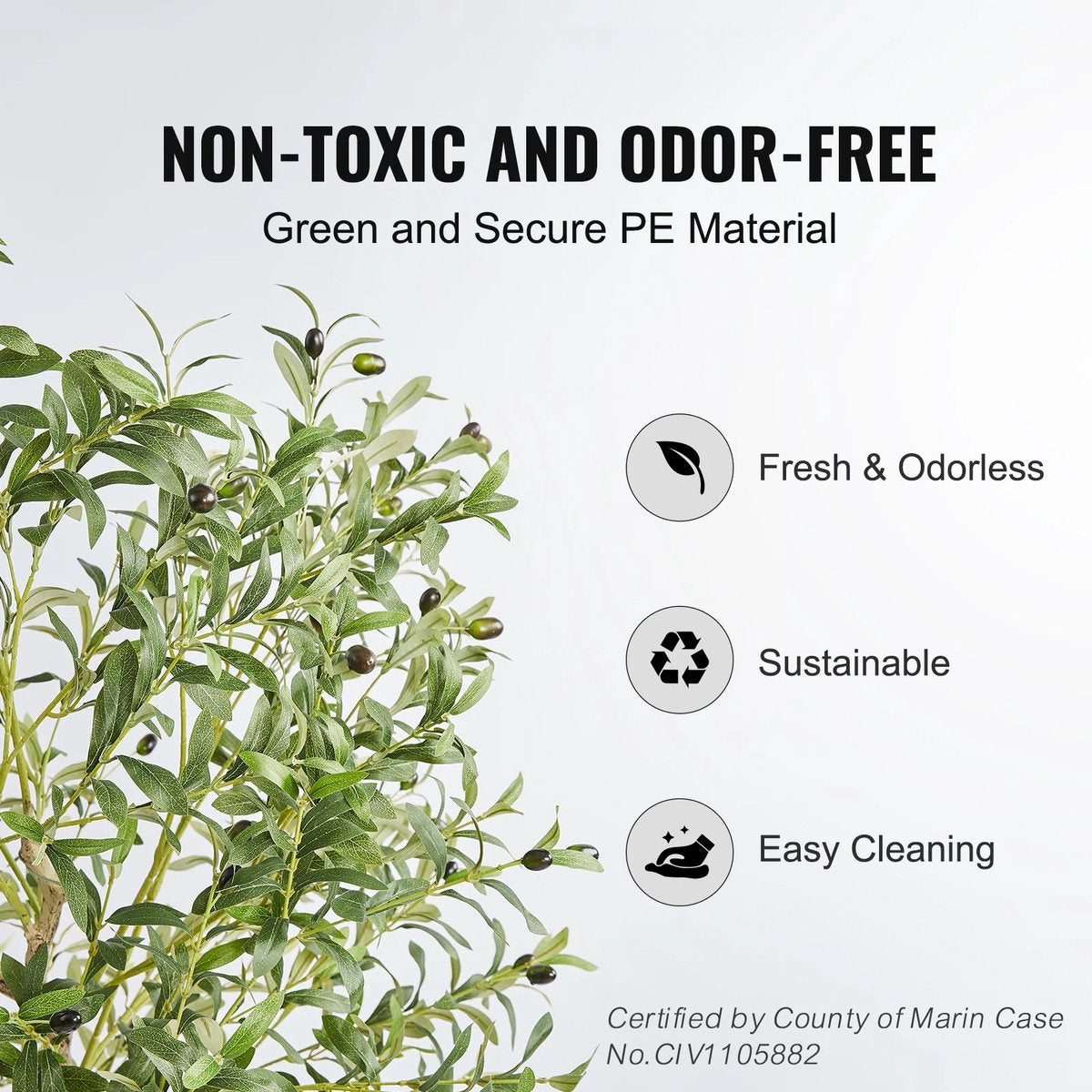 Olive tree - Olive tree artificial - Tree - Artificial plant - Decoration - 181cm - Indoor and Outdoor - Black/Green