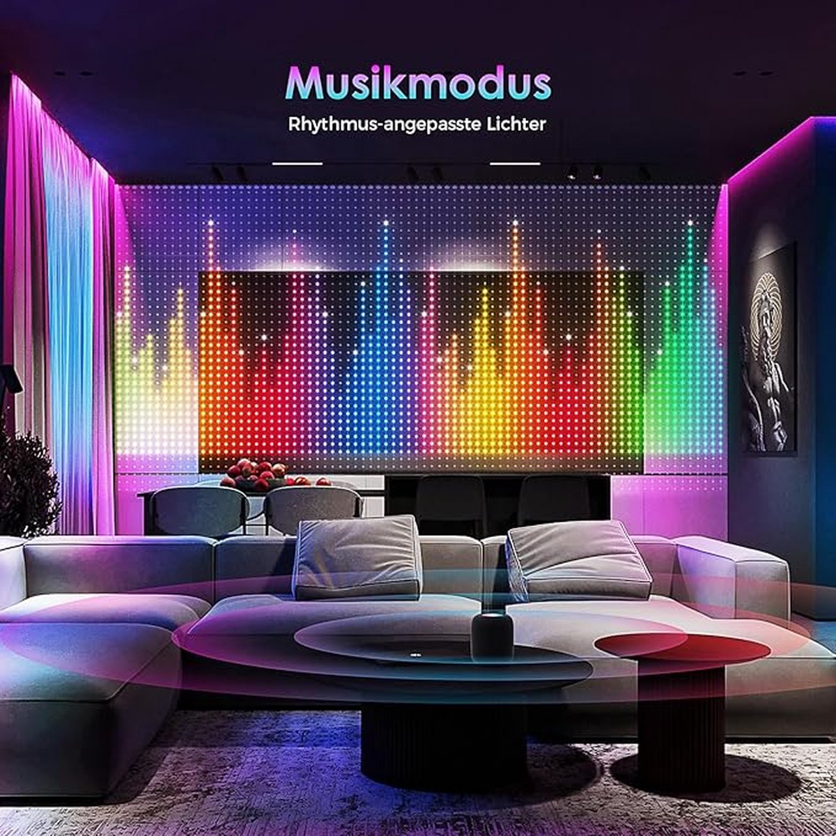 Slim Lichtgordijn - LED Gordijn - 400 Leds - Slimme App Gordijnverlichting - Led Lichtsnoer - IP65 Waterdicht - Programmeerbaar Patroon En Tekst - 2x2 Meter - Kerst Bruiloft Slaapkamer Decor