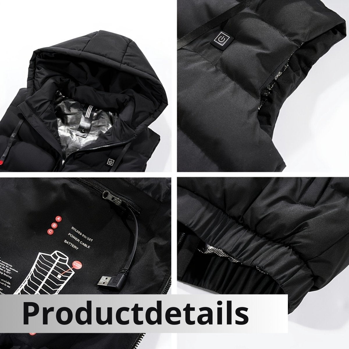 Xerolax Verwarmde Bodywarmer - Heated Vest - Elektrische Bodywarmer - Waterafstotend - Comfortabel - Oplaadbaar - Maat M - Blauw