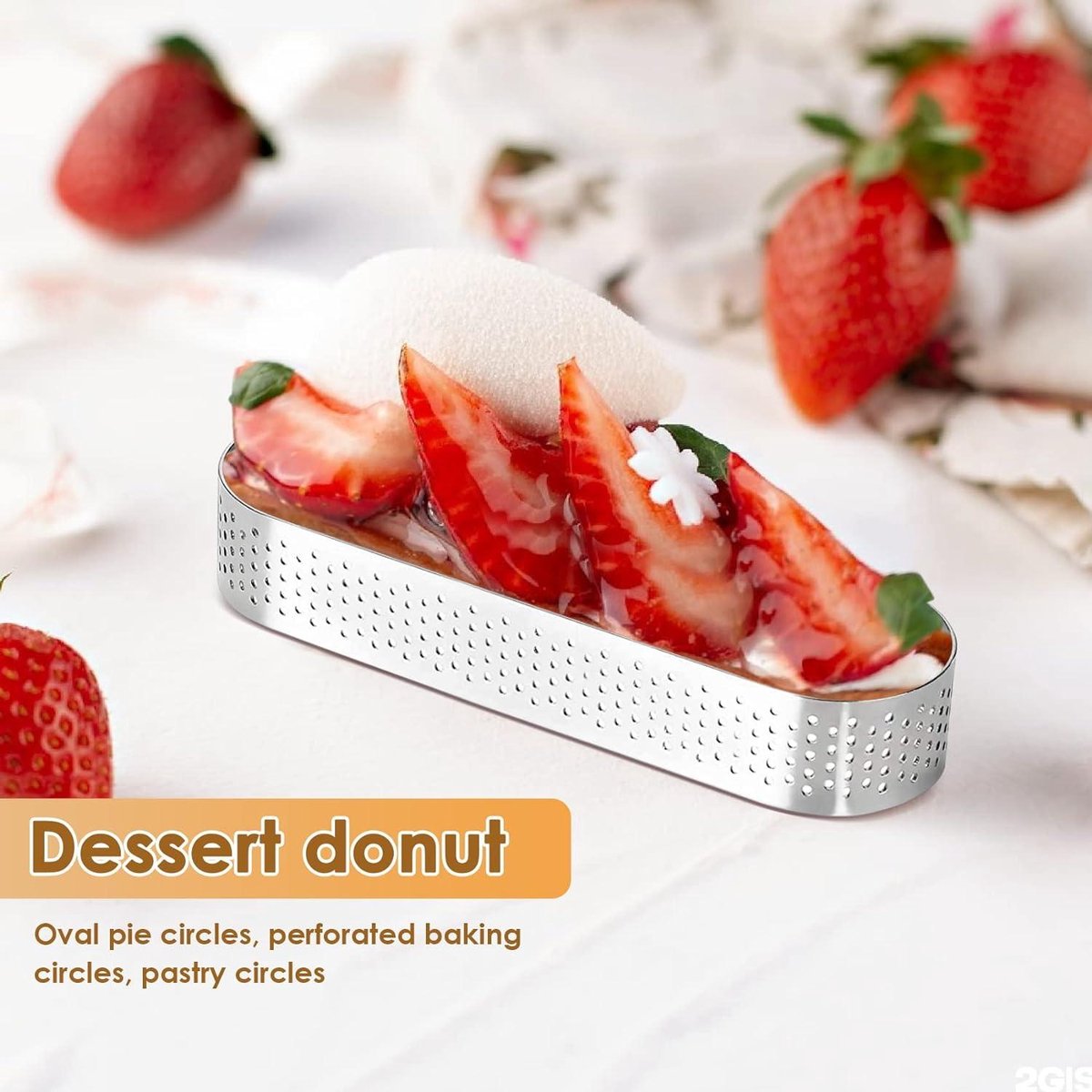 12 stuks ovale taartvormen - Frans dessert - ovaal - mousse - fruitcake - taartring - quiche - roestvrij staal taartring