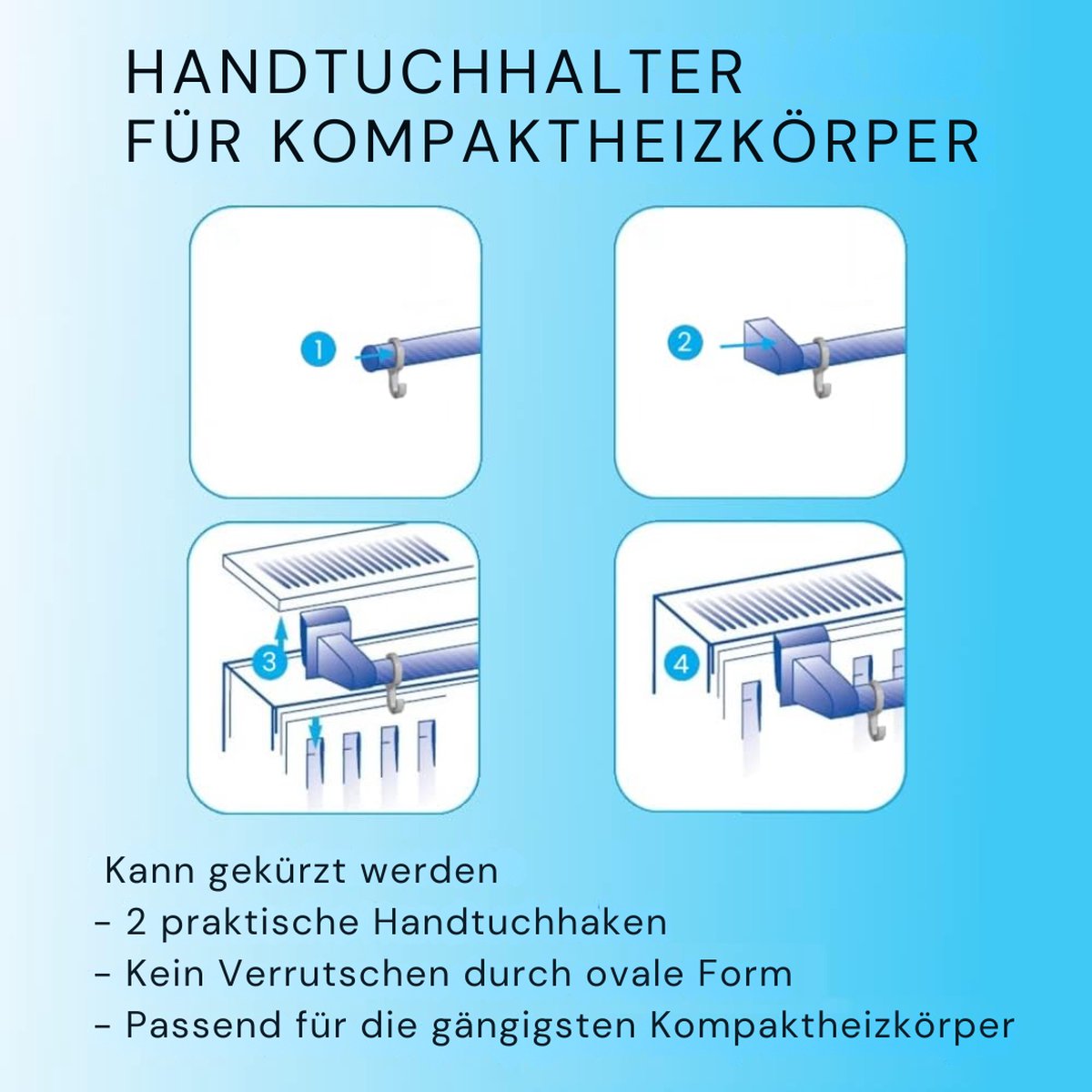 Handdoekrek Radiator - Droogrek Radiator - Handdoekhouder Radiator - Handdoekbeugel Radiator - Handdoekrek Verwarming