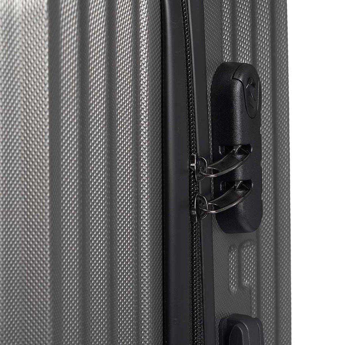 Cabine handbagage reistrolley koffer Alcatraz - zwenkwielen - 57 x 38 x 23 cm - 48 liter - antraciet - cijferslot - dubbele trekstang