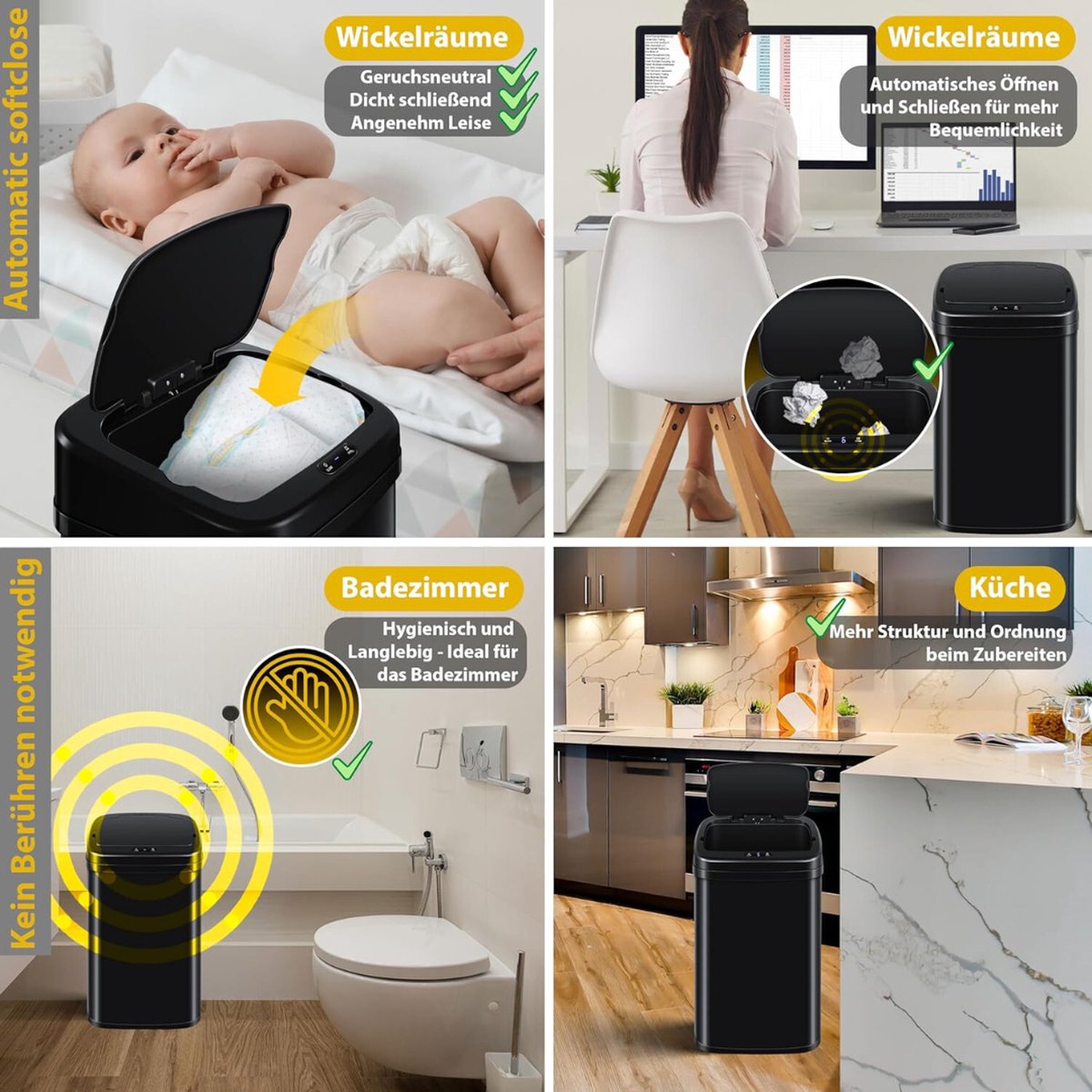Sensor Prullenbak - Automatische Vuilnisbak - Vuilnisemmer met Sensor - voor Keuken,, Kantoor, Thuis - Infrarood - Premium