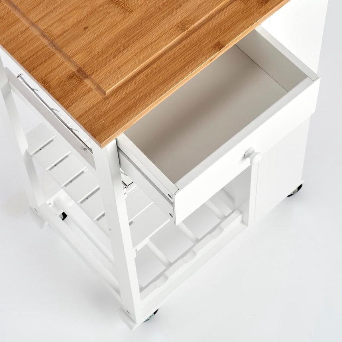 Kitchen trolley/cabinet with pull-out baskets, wine rack and side shelves 50 x 86 cm - Home decor - Kitchen accessories/supplies - Side cabinets - Trolleys