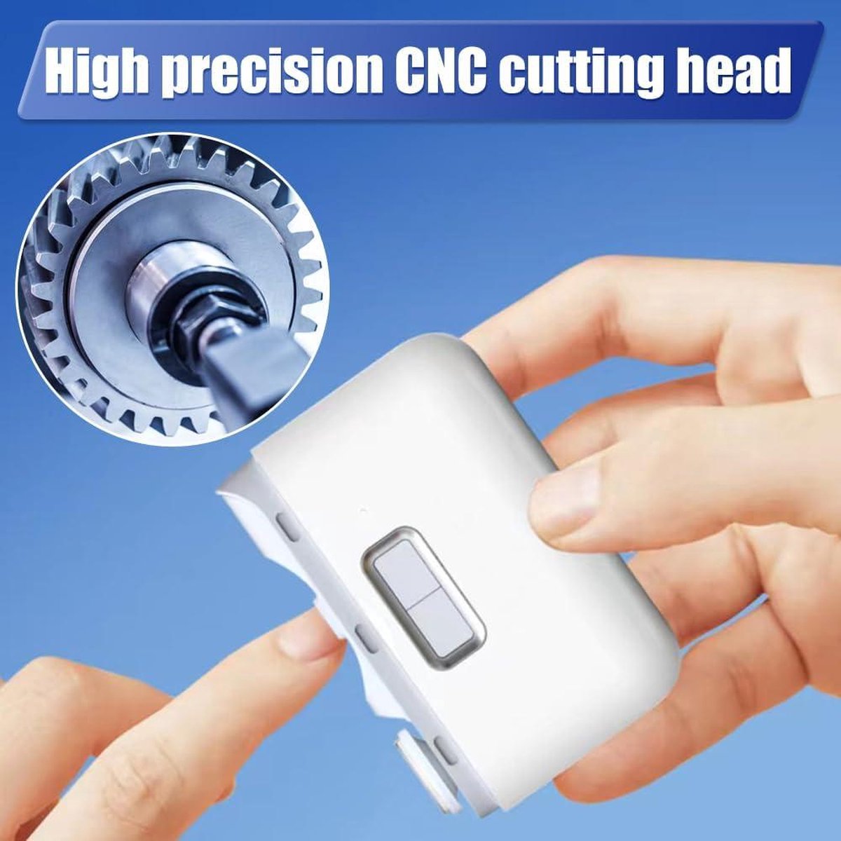 Electric nail clipper and polisher - automatic nail trimmer with LED light - cordless rechargeable - 2 speeds - safe nail cutter - suitable for all age groups