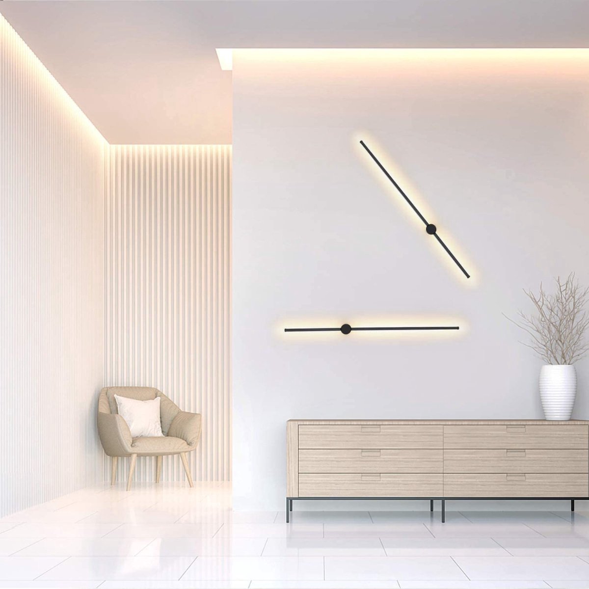 Wall lamp - Indoor Wall Lamp - Stick Wall Lamp - LED Wall Lamp - Black - 60CM - Long Indoor Wall Lamp Living Room - Rotatable Minimalist Night Lamp - Warm White - 3000K - Bedside Lamp - 8W - Bedroom - Living Room - Hallway - Office - Staircase