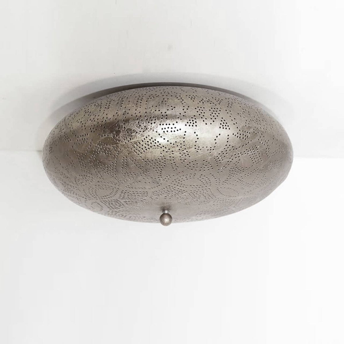 Oosterse plafondlamp | Filigraan | Zilver | Gaatjeslamp | Ø 25 cm