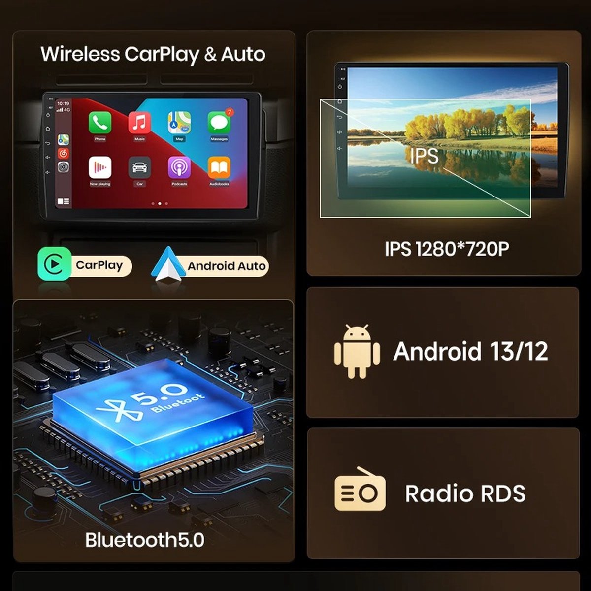 Autoradio - Android Carplay - Bluetooth Radio - Peugeot 206