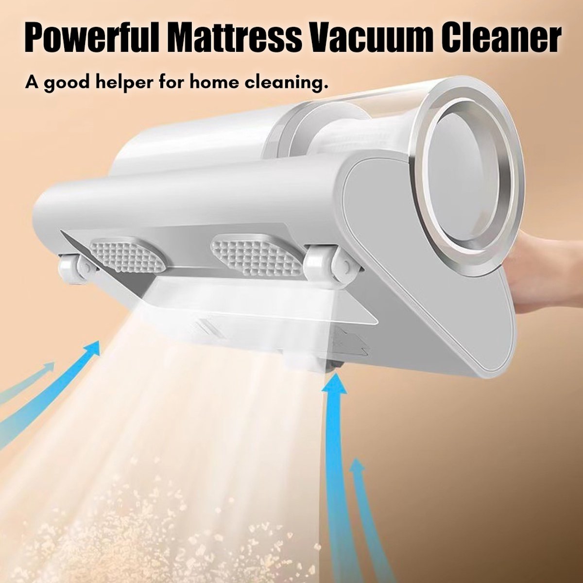 Mite Vacuum Cleaner Anti Dust Mite Handheld UV-C Cordless House Mite Remover Anti-Dust Instrument Cleaning Machine For Home Office Bed Sofa 2000 Vibrations Per Minute