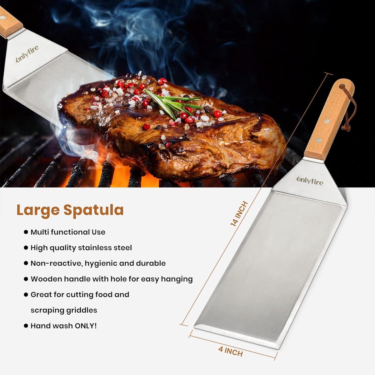 BBQ Grill Accessoires Kit - Roestvrijstalen Bakplaat Spatel Schraper Gereedschap - Gietijzeren Grill Pers - voor vlakke bakplaten grills - ovens - fornuizen - koken Plancha BBQ