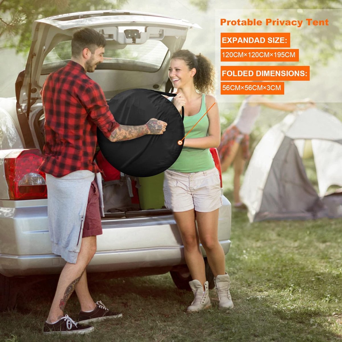 Camping Toilettent, Douchetent, Pop-up Omkleedtent, Privacy Toilet Kleedkamer Opbergtent, Mobiele Outdoor Toilettent voor Camping & Strand, met Draagtas (UV 50+)