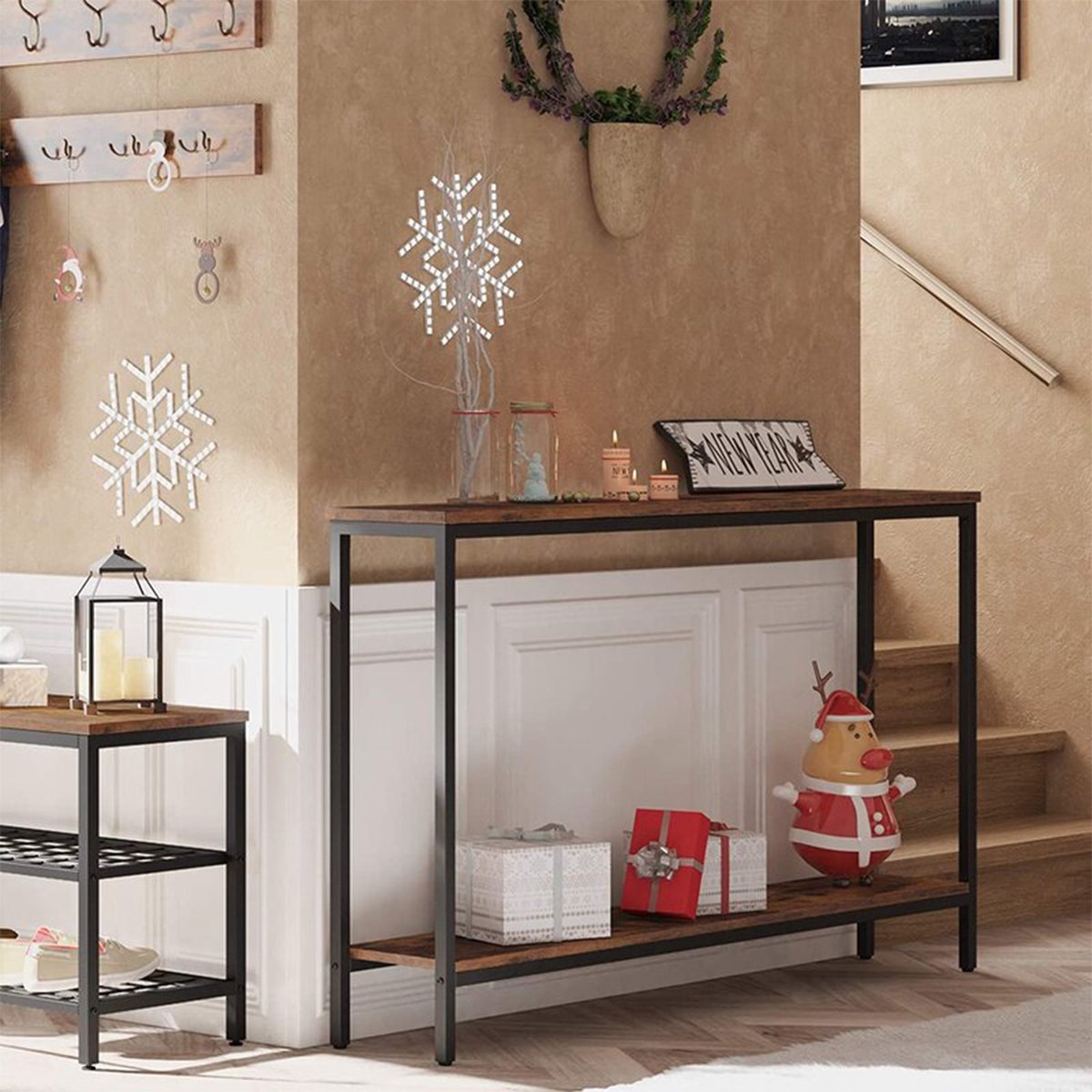 Sidetable - Haltafel - Wandtafel - Dressoir - Industrieel - 120 x 22 x 75 cm ( L x B x H )