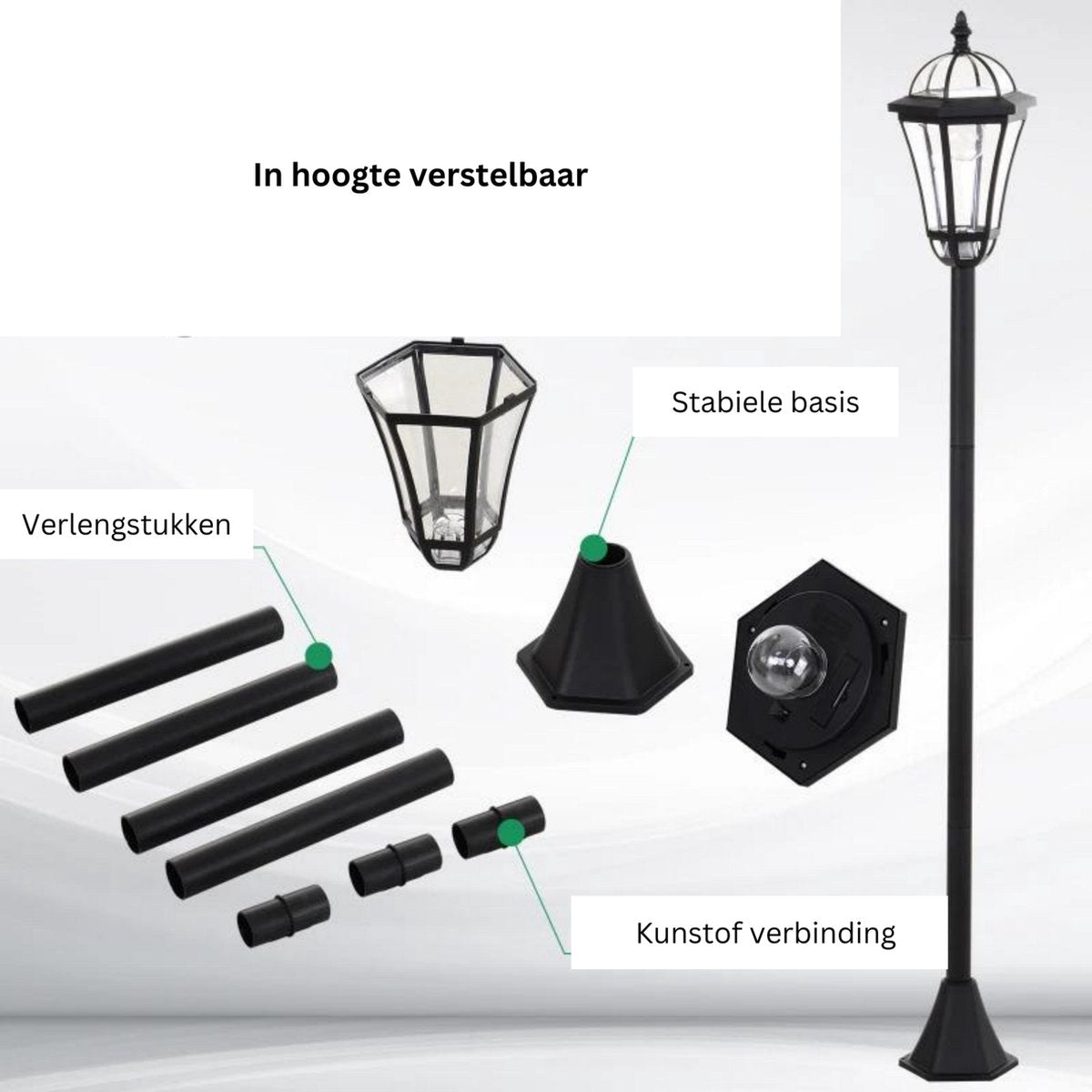 Solar Garden Lighting - Lantern - Garden - Garden Lamp - Solar Garden Lighting - Ø18.5 x H129 cm