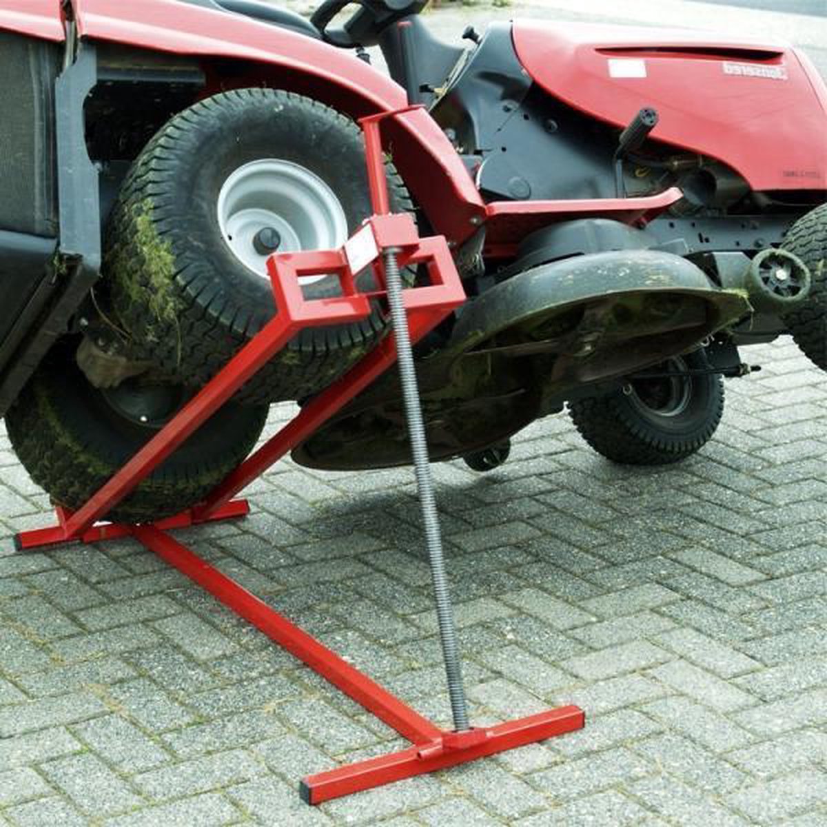 Hefmechanisme voor zitmaaier - rood