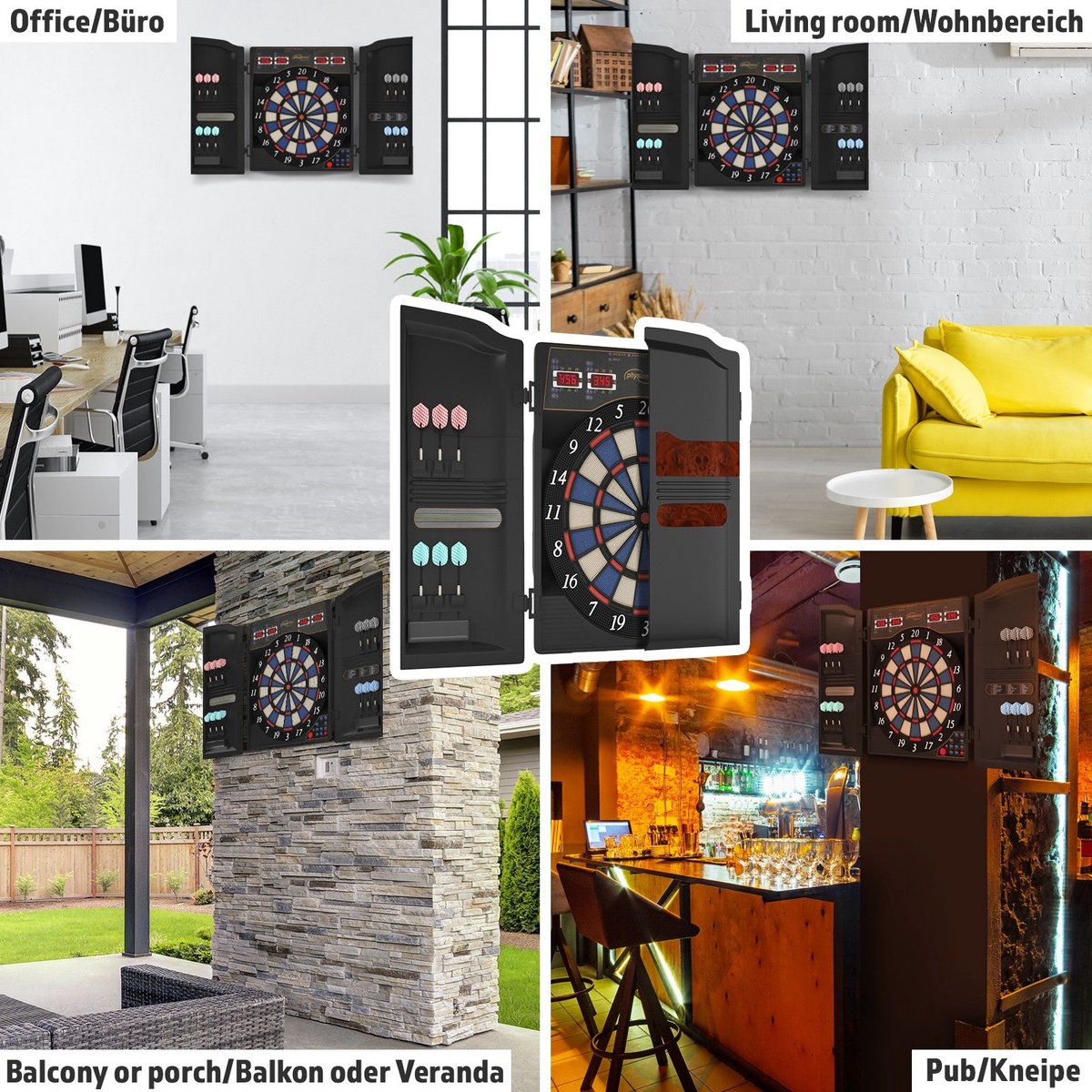 Electronic dartboard - 100 game variations - Incl 12 darts