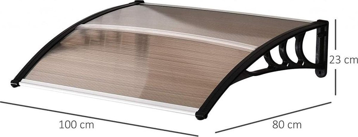 Door canopy - Front door canopy - Door covering - UV & Weather resistant - Brown - Door canopy - 80*100 CM Wide