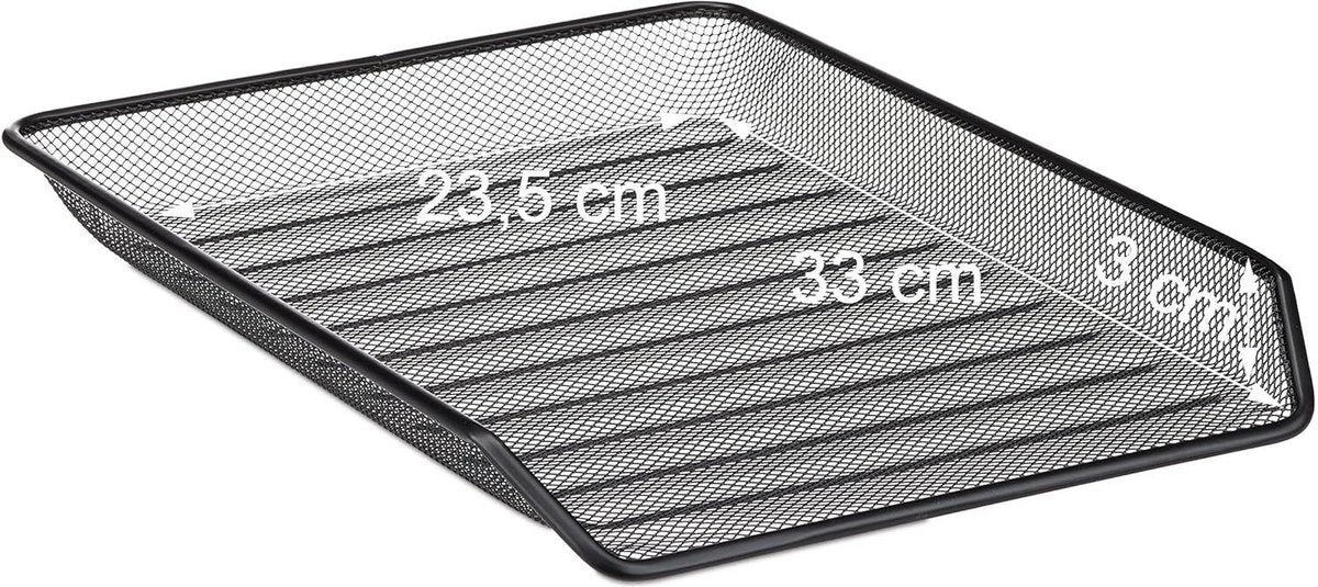 Modern metalen bureauvak met 5 vakken en zwart design - 375 x 30 x 355 cm