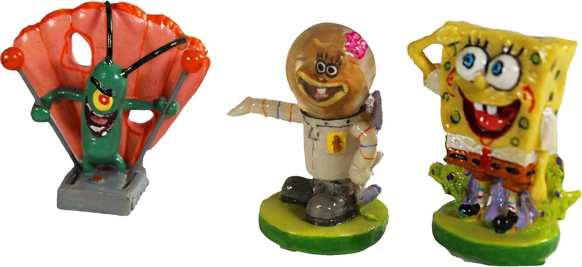 6-Piece Spongebob Mini Aquarium Ornaments Set - Ideal for Saltwater and Freshwater Tanks - Model SBR1A