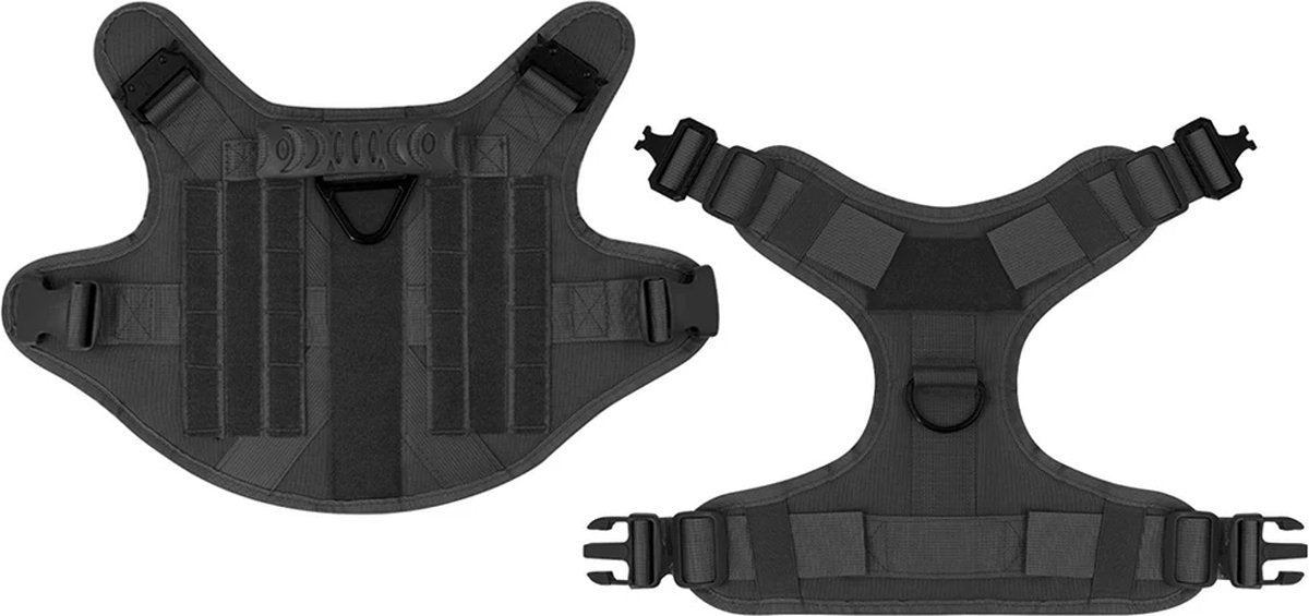Dog Harness - Tactical Dog Harness - Black - No-Pull Harness - Extra Control - XL
