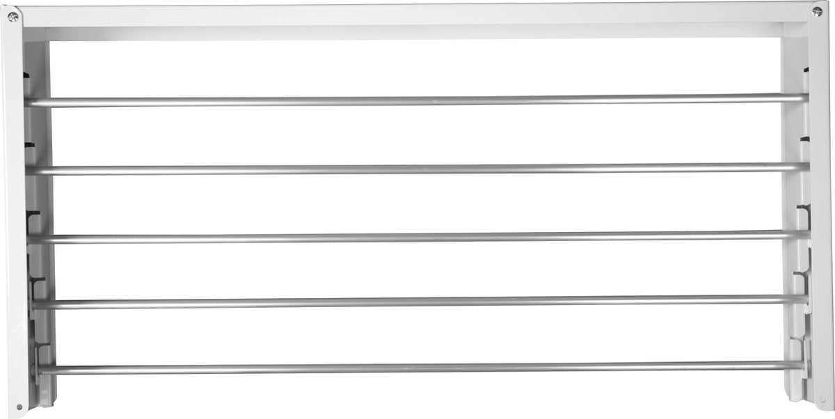 Milano Luxurious Wall-mounted Laundry Rack - Foldable Laundry Rack - Drying Rack - Wall-mounted - 80 cm - Metal - White/Silver