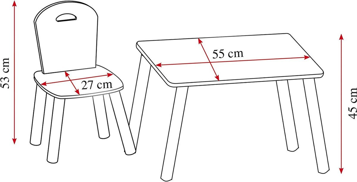Sturdy Children's Table Set with Chairs - Kids' Drawing Table