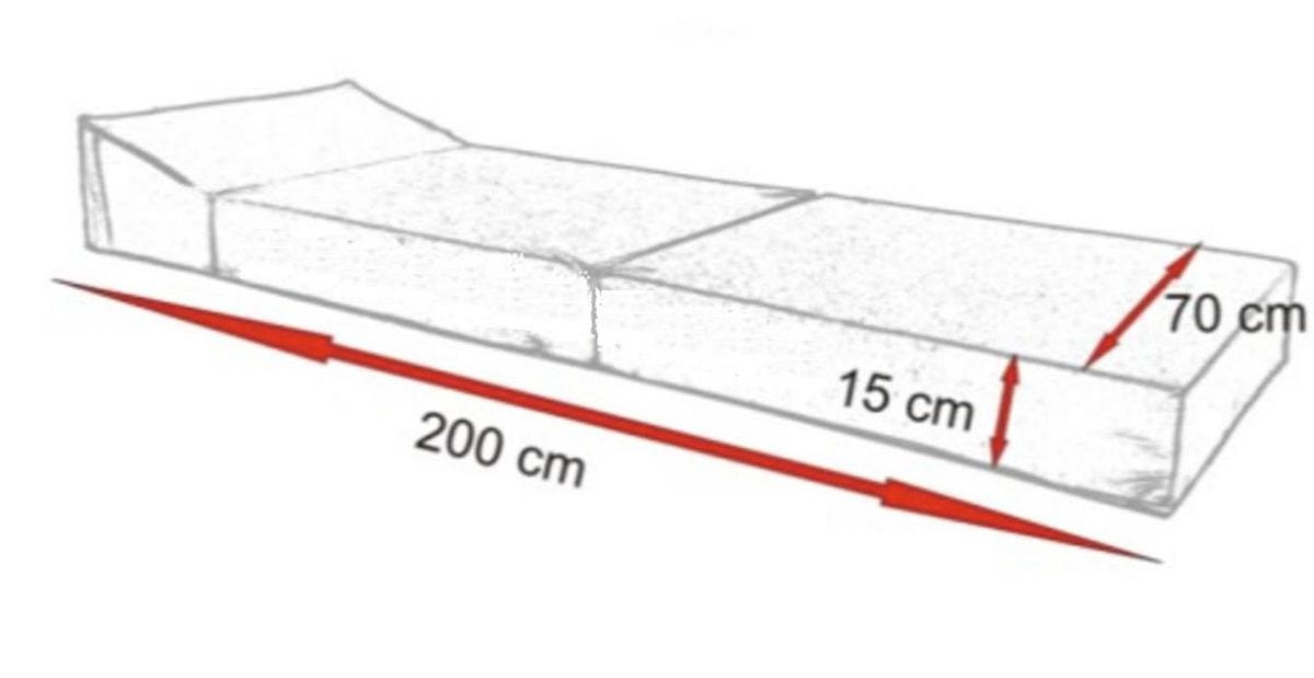 Foldable mattress - 1 person - 70x200x15 cm - cream