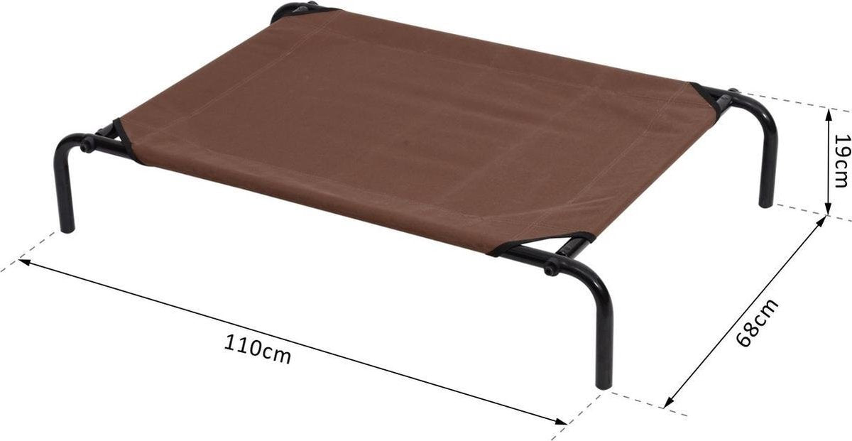 Dog bed - Dog stretcher - Dog lounger - Including 2 covers - XL - 110x68cm - Grey and Coffee