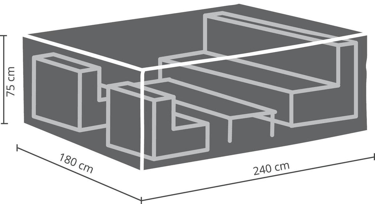 Loungeset beschermhoes loungesethoes 240x180x75 cm | TÜV gecertificeerde hoes voor loungeset | 2 jaar garantie
