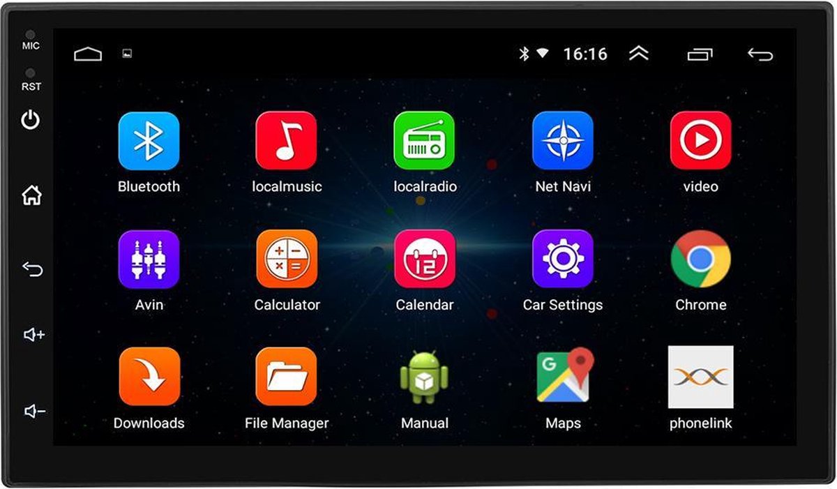 Autoradio | Android 9.1 | 2 Din universeel | Navigatiesysteem | 7' HD-scherm | Achteruitrijcamera