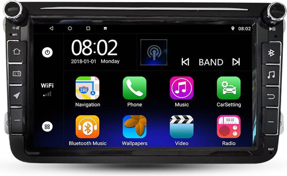 Android 10.0 8 inch Scherm Car Video voor VW CC Universal Golf / Polo / Tigrat / Passat / B7 / B6 / SEAT / Leon WIFI GPS BT WIFI Radio SWC