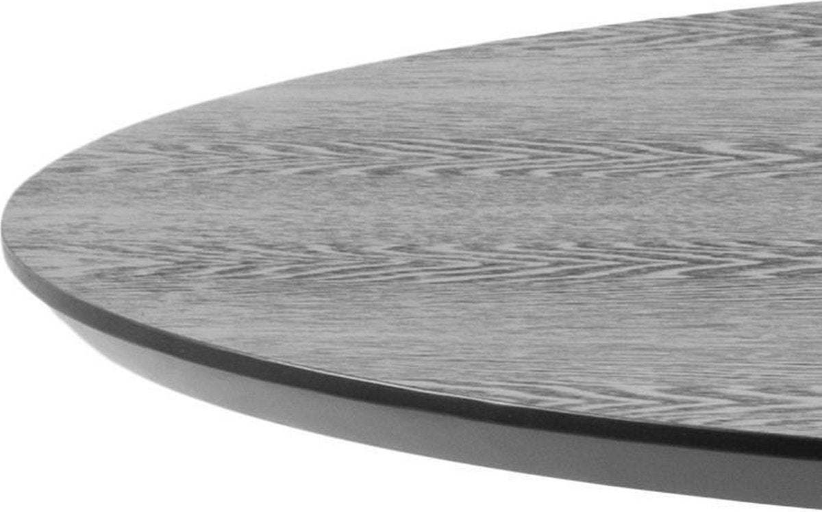 Eettafel Heeze - MDF - Zwart - Ø 80 cm en 75 cm hoog - Rond - Eetkamertafel - Keukentafel